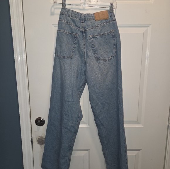 H&M &Denim Wide Leg Utra High Waist Size 6 Distressed - Picture 7 of 8